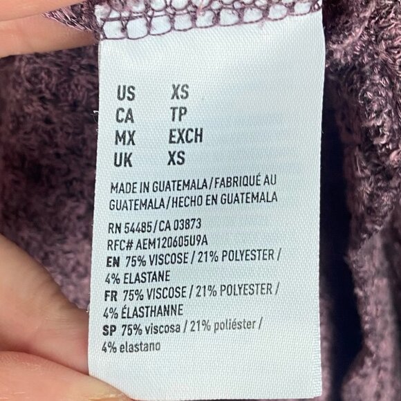 American Eagle Soft Sexy Plush Cardigan Mauve Purple Size XS Waffle Knit Sweater - Picture 7 of 9